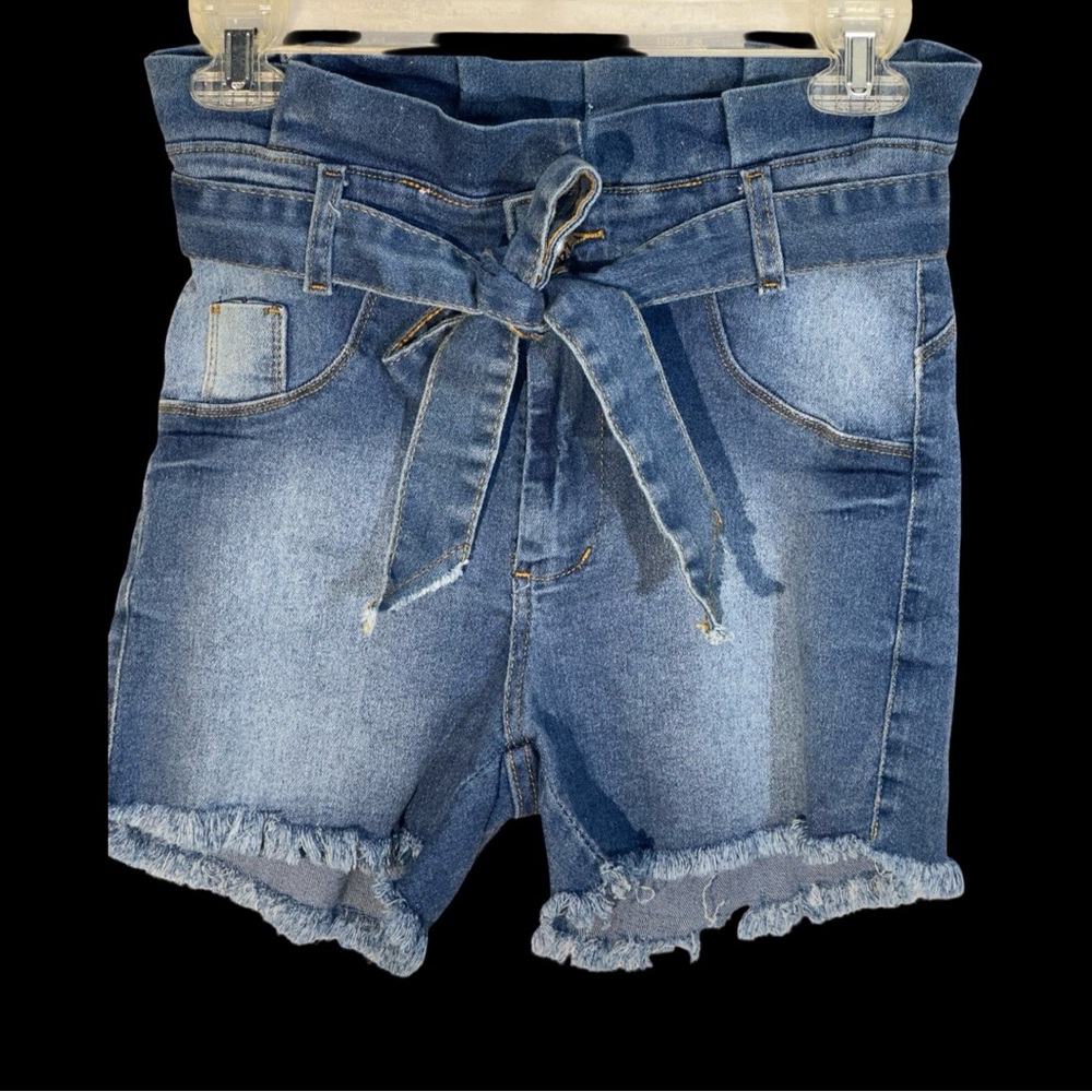 BUZZ from Brazil Denim Blue Jean Shorts. Matching Belt, Stretch Super Cute Sz. S